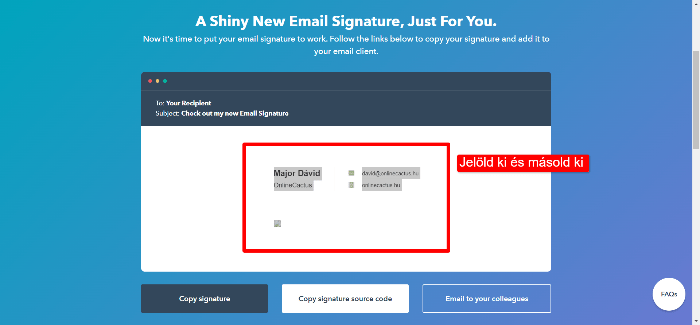 Email design kimásolása